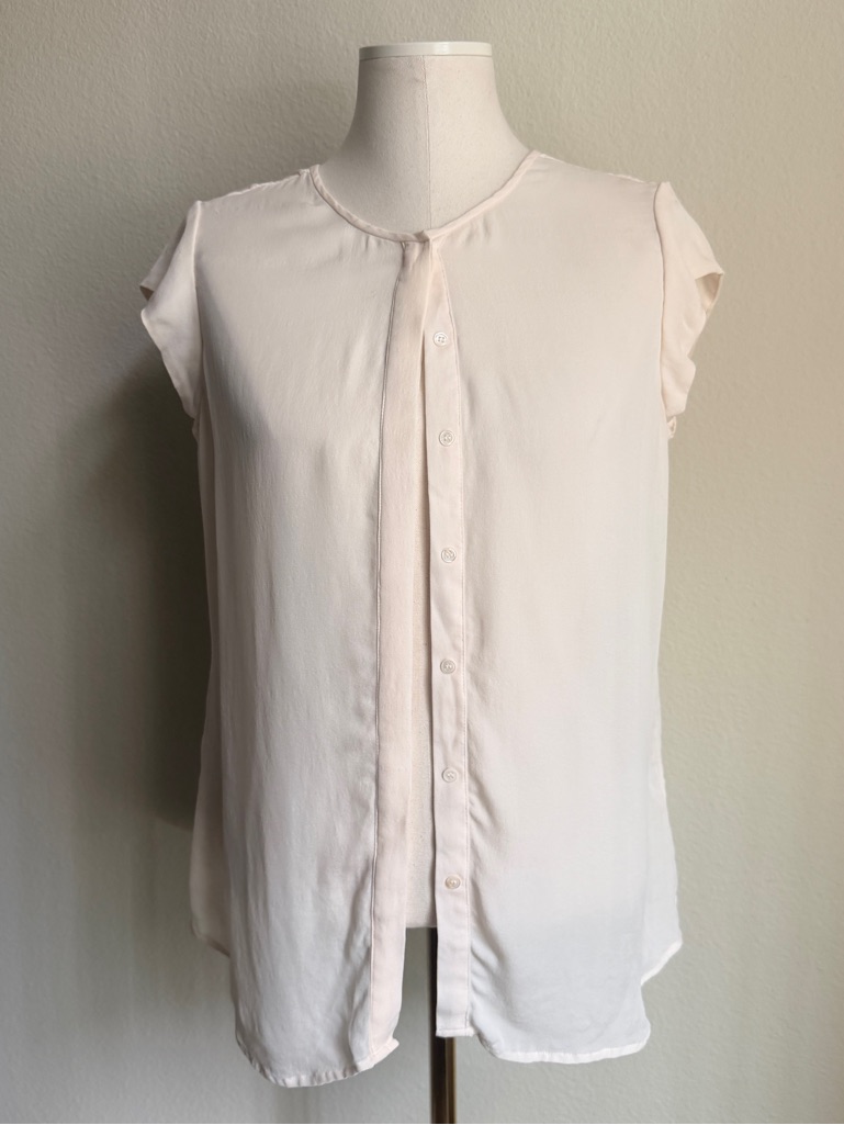 Joie 100% Silk Button-Front Blouse In Light Cream